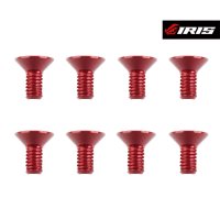 Iris M3x6mm Aluminium Flat Head Screws (Red | 8pcs)